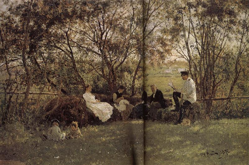 A bench in the returfing, Ilia Efimovich Repin